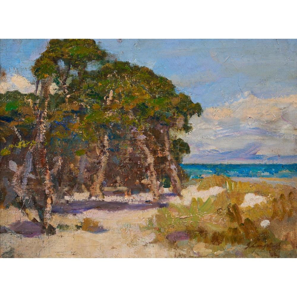 John Longstaff comparable auction result: john longstaff 1862 1941 mentone beach foreshore c 1887 oil on canvas 29 x 39cm