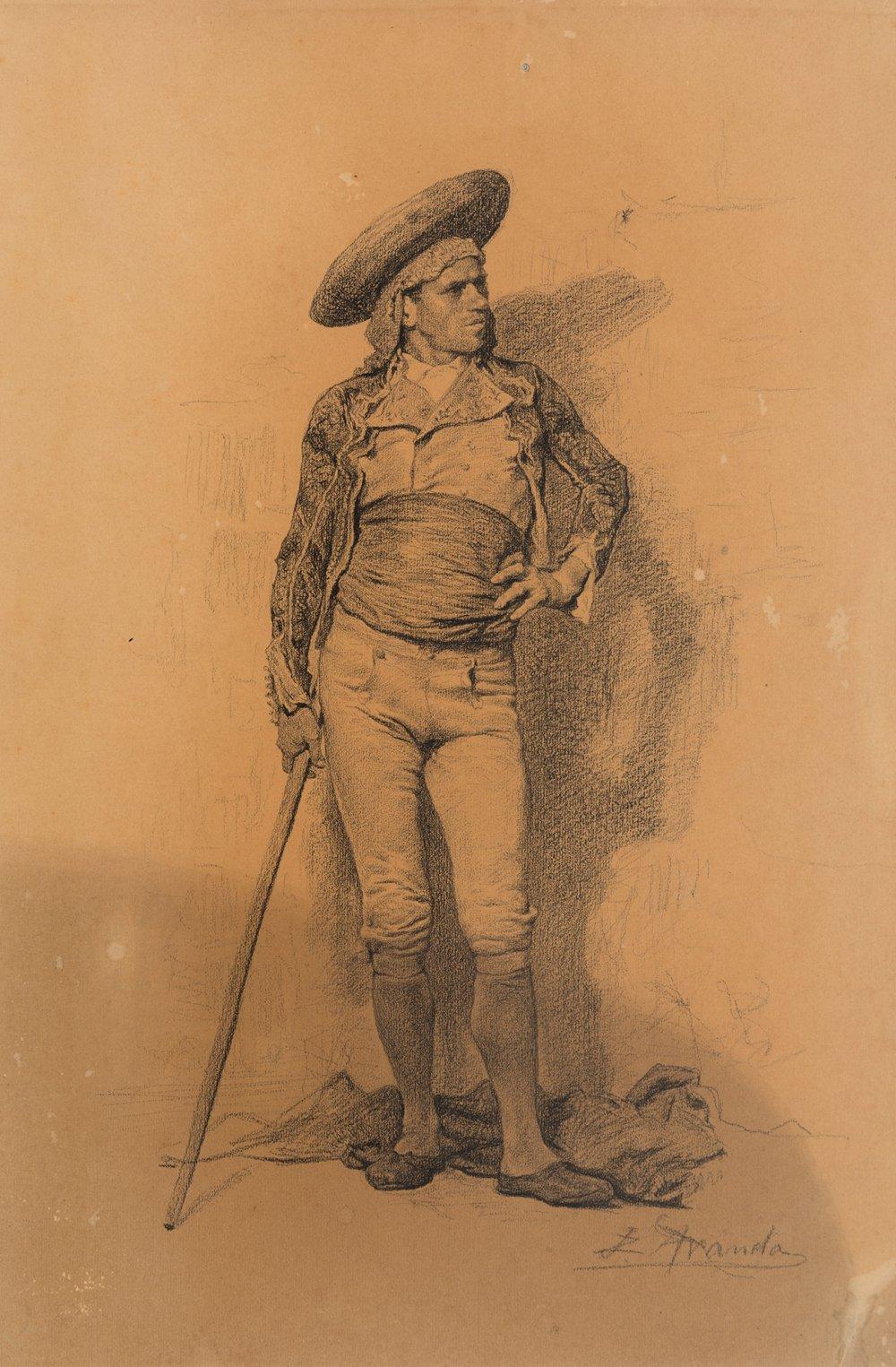 Luis Jiménez y Aranda comparable auction result: luis jim nez aranda seville 1845 pontoise france 1928 bullfighter c 1870 graphite on paper signed in the lower right corner
