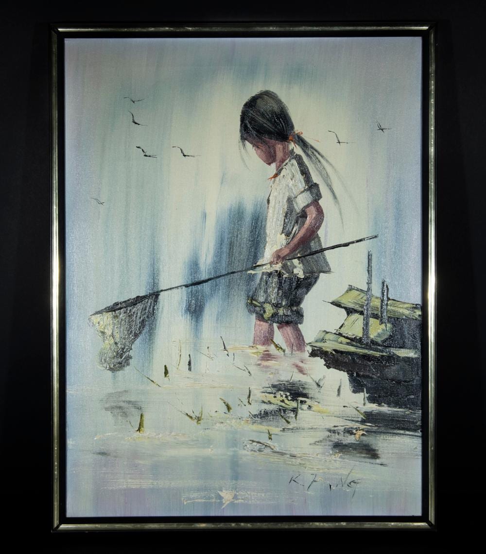 Ng Kee Fung comparable auction result: kee fung ng oil painting girl huang qifeng