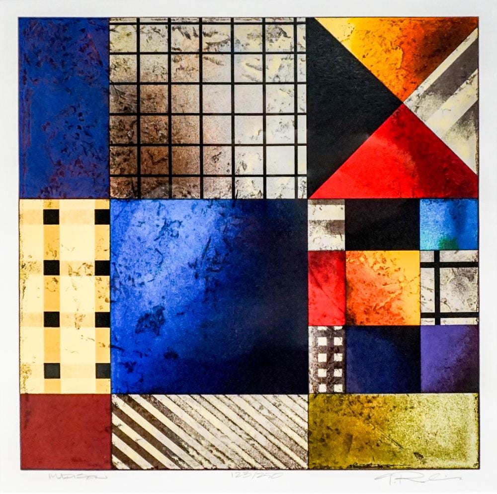Gregg Robinson comparable auction result: gregg robinson american b 1948 leschi and madison two works each a serigraph in color each signed and numbered 123 250 frame of each 30 x 26 in 76 2 x 66 cm