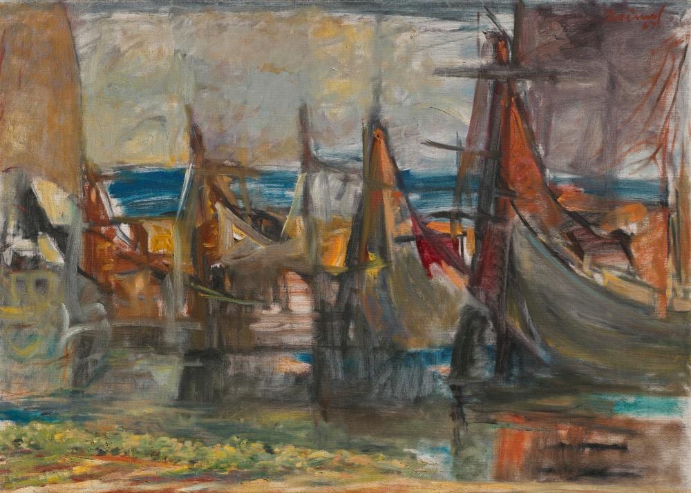 Zainul Abedin comparable auction result: zainul abedin 1917 1976 untitled fishing boats oil on canvas29 x 41