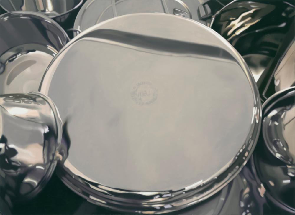 Subodh Gupta comparable auction result: subodh gupta b 1964 untitled oil on canvas65 5 8 x 90 in 166 7 x 228