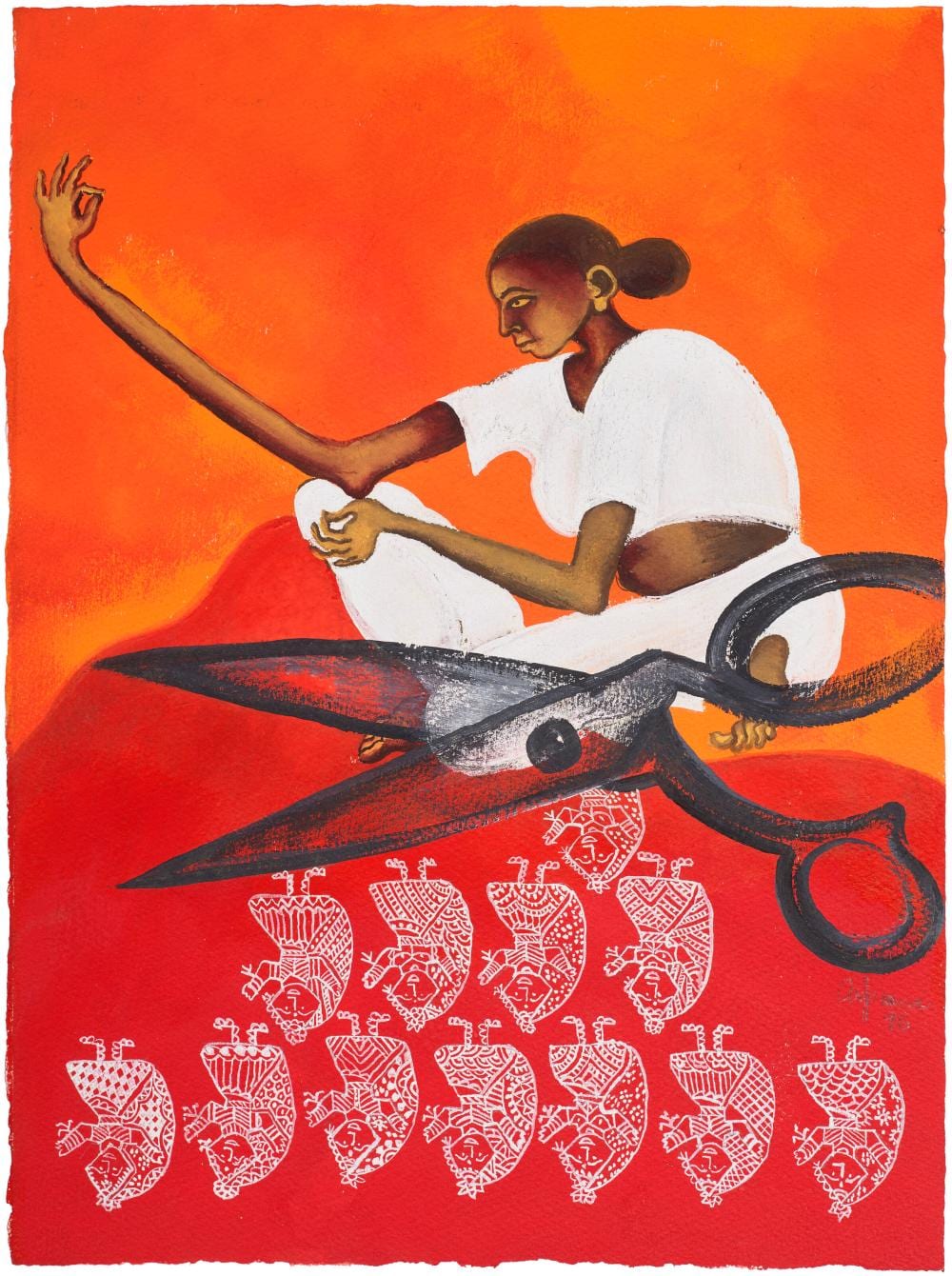 Arpana Caur comparable auction result: arpana caur b 1954 untitled gouache on paper14 7 8 x 11 in 37 8 x 27