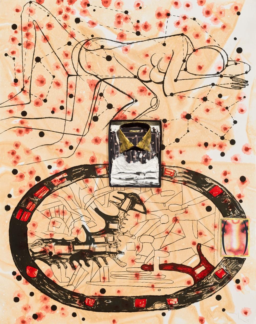 Atul Dodiya comparable auction result: atul dodiya b 1959 sabari sleeping with the stars four color lithograp