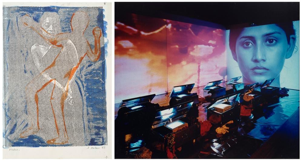 Nalini Malani comparable auction result: nalini malani b 1946 medea remembering toba tek singh screenprint on