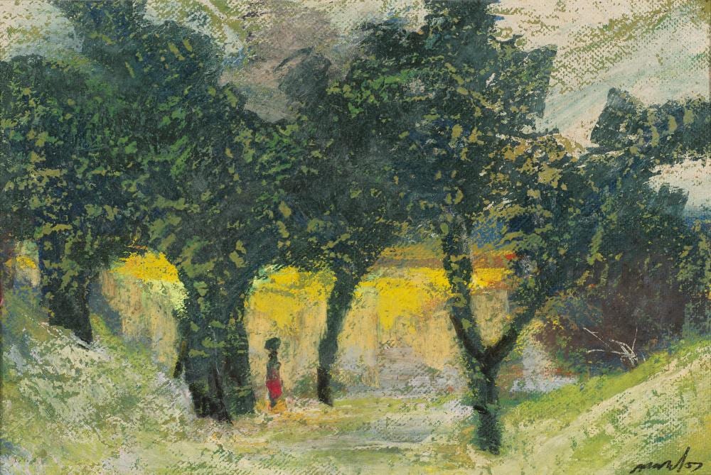 Gopal Ghose comparable auction result: gopal ghose 1913 1980 untitled landscape pastel on paper7 x 10 in