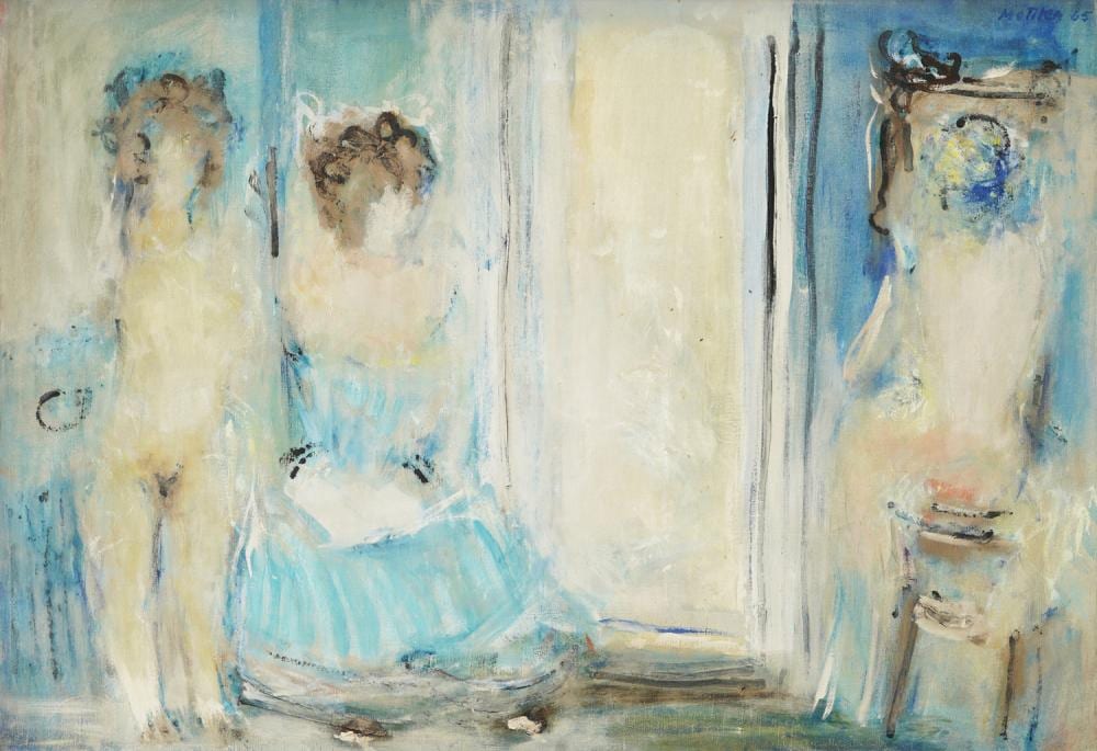 Antun Motika comparable auction result: antun motika 1902 1992 three women in blue 1965