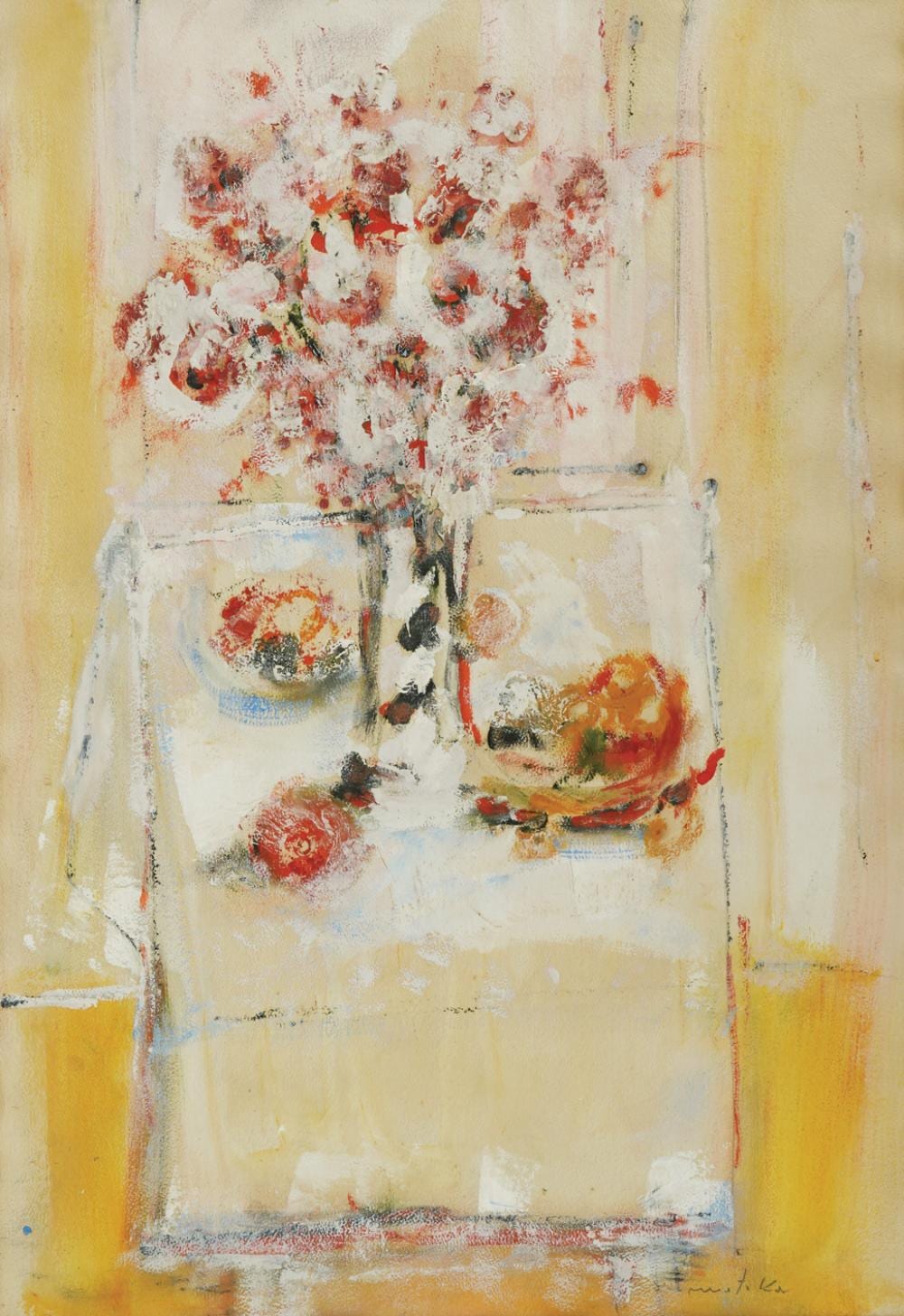 Antun Motika comparable auction result: antun motika 1902 1992 vase with flowers cca 1980