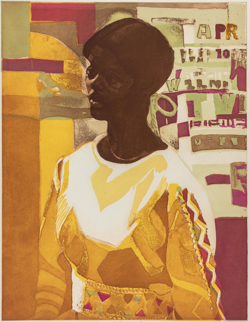 Ernest Crichlow comparable auction result: ernest crichlow 1914 2005 young lady in yellow dress