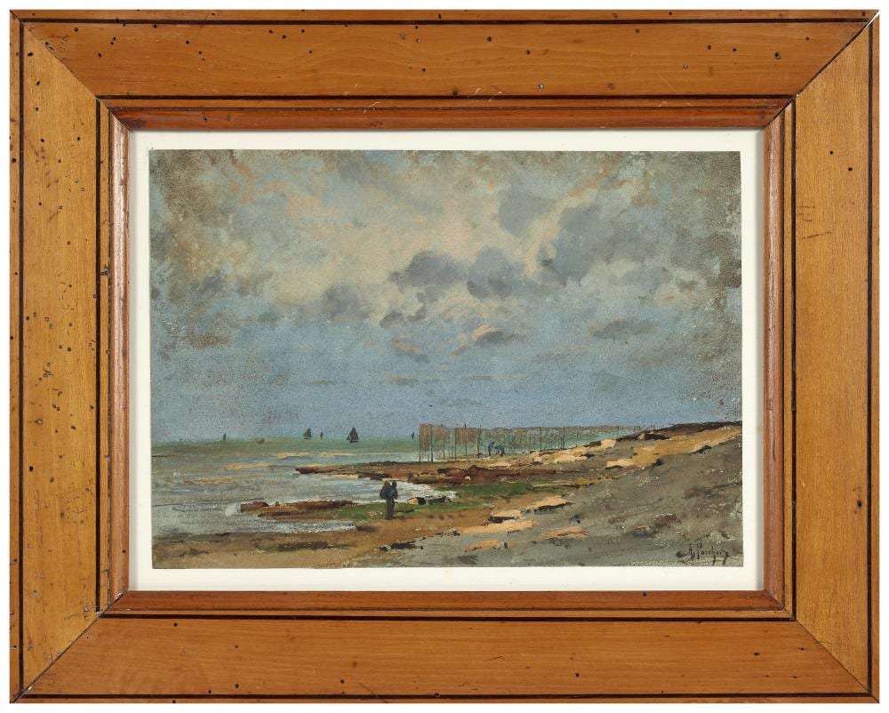 Albert Porcher comparable auction result: charles albert porcher 1834 1895 bord de mer mar e basse aquarelle sign en bas droite