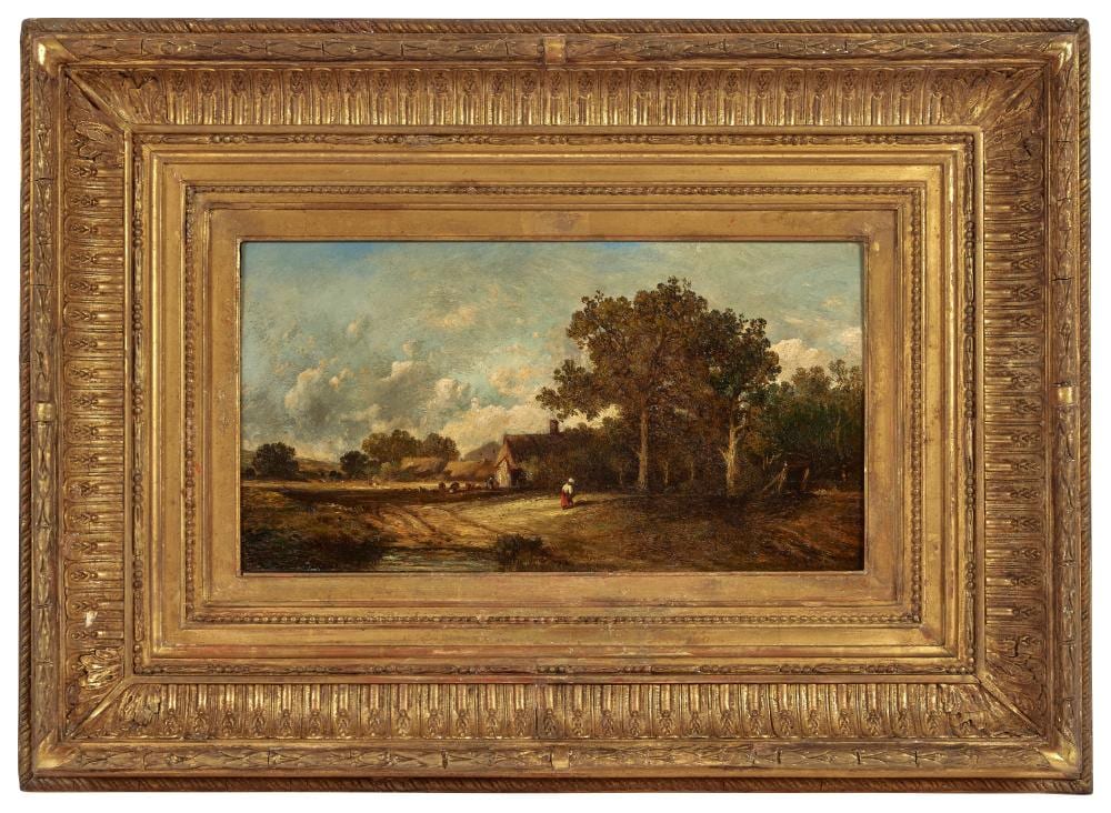 Victor Dupré comparable auction result: l on victor dupr 1816 1879 paysage de campagne anim e huile panneau sign en bas droite