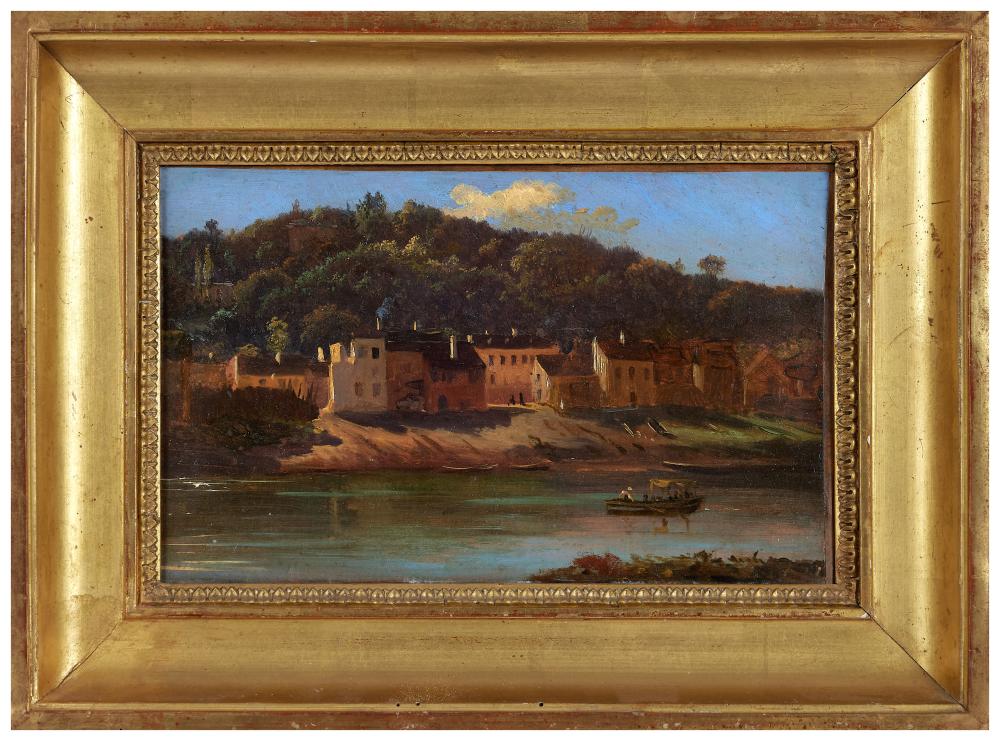 Victor de Grailly comparable auction result: victor de grailly 1804 1889 les bords de s vres 1829 huile sur papier maroufl e sur toile