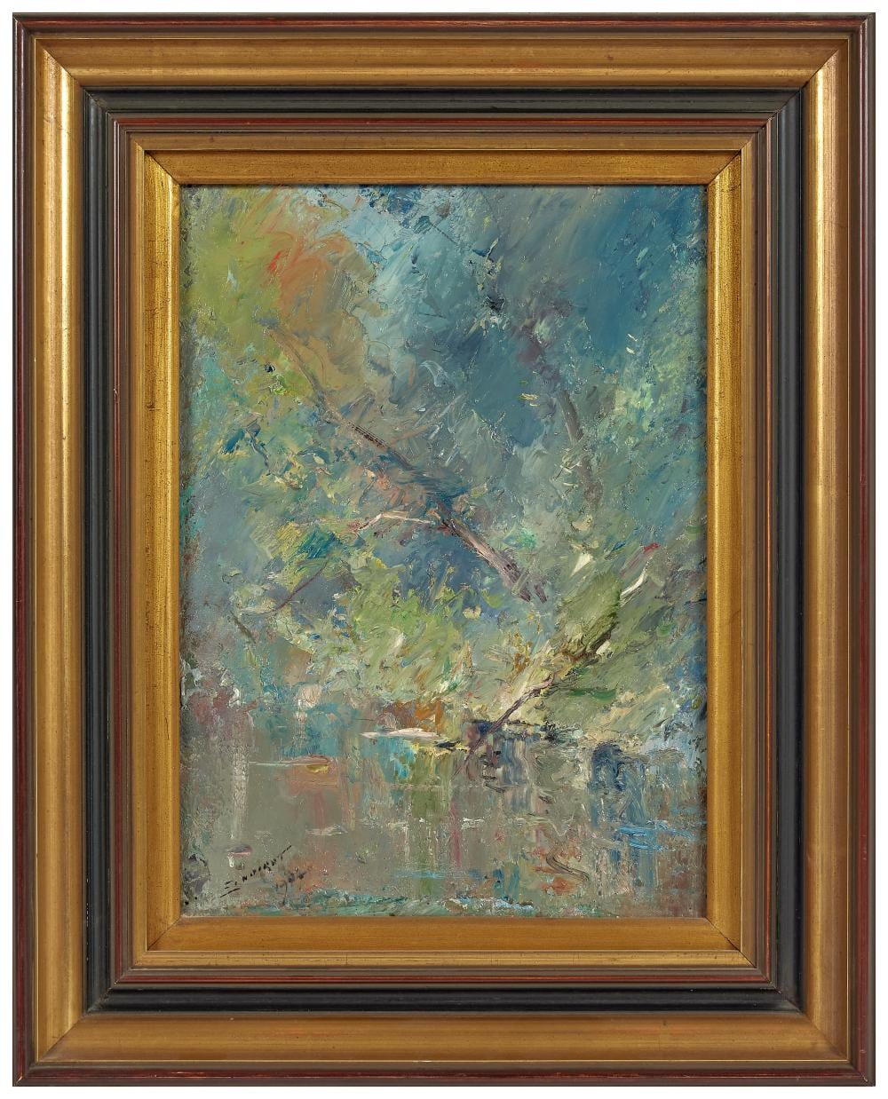 Emile Noirot comparable auction result: mile noirot 1853 1924 cr puscule sur la rivi re riorges 1904 huile sur toile sign et da