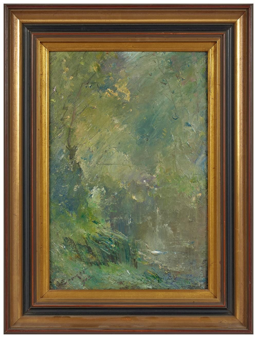 Emile Noirot comparable auction result: mile noirot 1853 1924 bord de rivi re 1903 huile sur carton sign et dat 1903 en bas