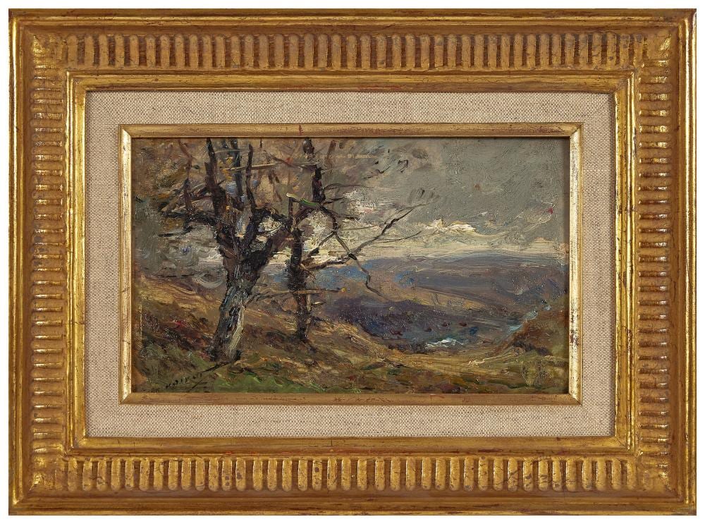 Emile Noirot comparable auction result: mile noirot 1853 1924 paysage de la haute loire 1895 huile sur panneau sign en bas gau