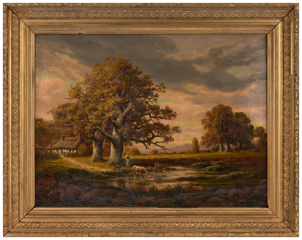 Adrien Schulz comparable auction result: adrien schulz 1851 1931 la ferme du petit etang environs de fontainebleau huile sur toile