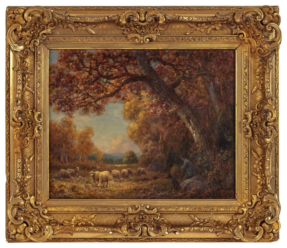 paul chaigneau 1879 1938 berger et son chien surveillant le troupeau huile sur toile sign · Osenat · 2025-03-16 Paul Chaigneau comparable auction result: paul chaigneau 1879 1938 berger et son chien surveillant le troupeau huile sur toile sign