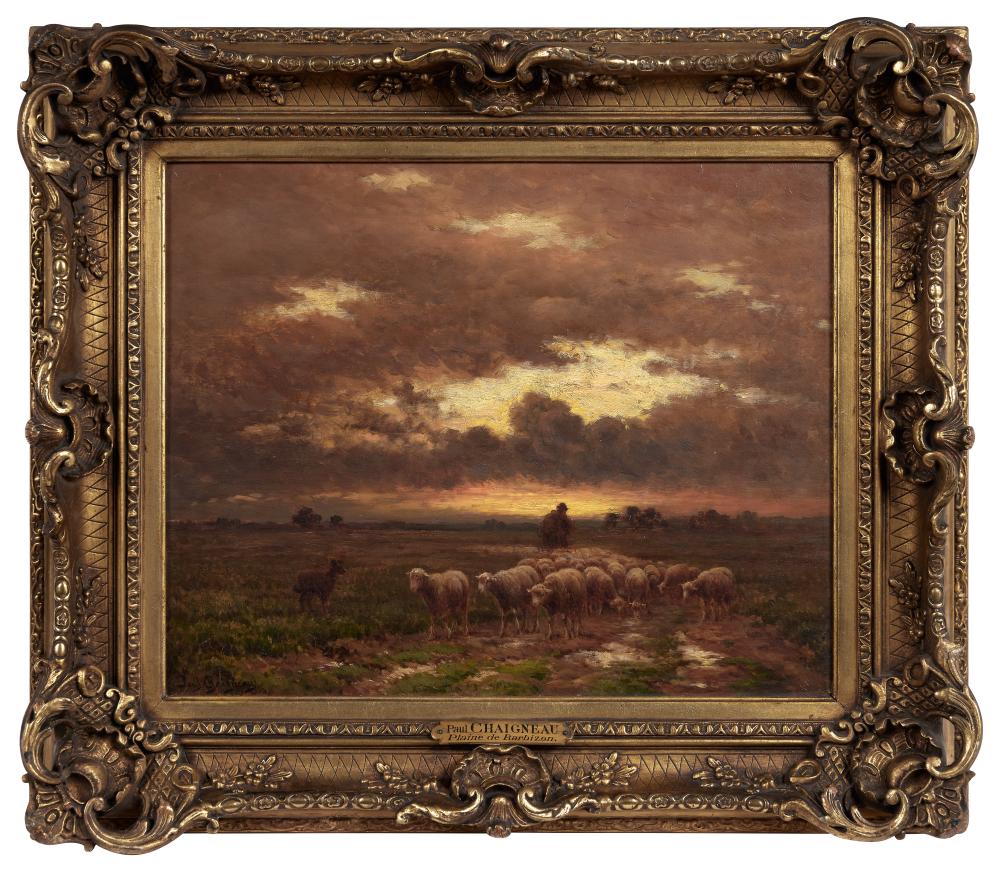 paul chaigneau 1879 1938 berger et son troupeau dans les plaines de barbizon au coucher du solei · Osenat · 2025-03-16 Paul Chaigneau comparable auction result: paul chaigneau 1879 1938 berger et son troupeau dans les plaines de barbizon au coucher du solei