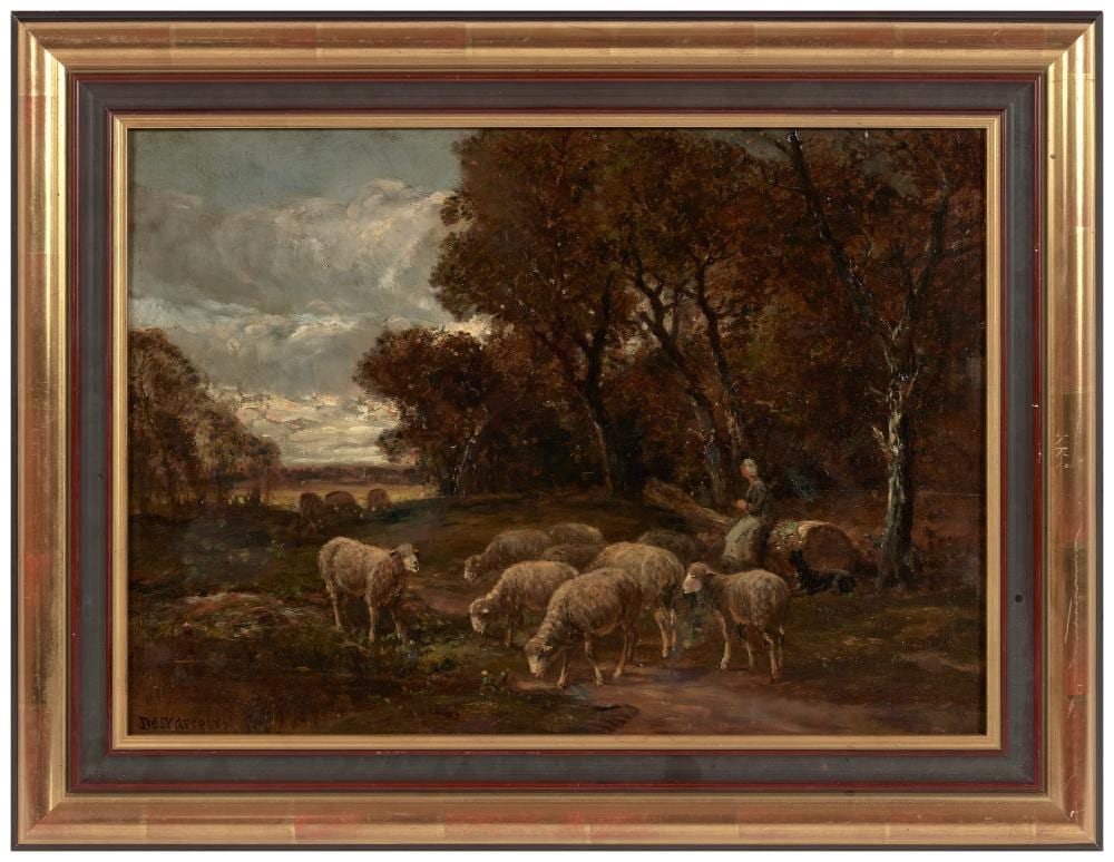 james desvarreux larpenteur 1847 1937 gardienne et ses moutons dans les environs de barbizon · Osenat · 2025-03-16 James Desvarreux-Larpenteur comparable auction result: james desvarreux larpenteur 1847 1937 gardienne et ses moutons dans les environs de barbizon