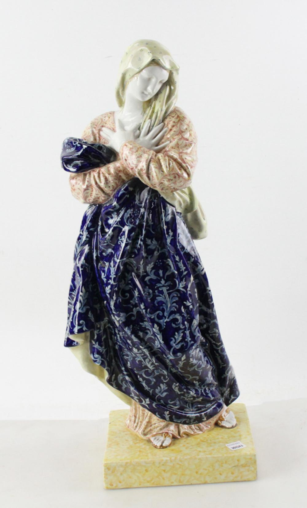 Angelo Minghetti comparable auction result: angelo minghetti madonna ceramic statue