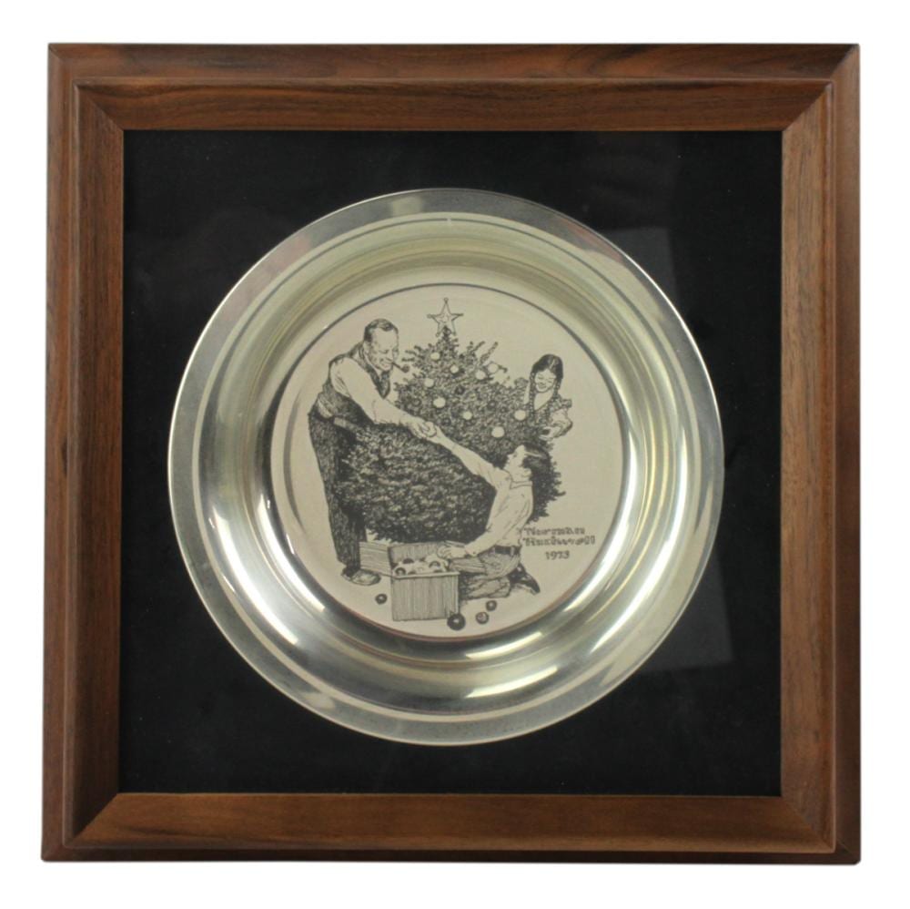 Norman Rockwell Sterling Franklin Mint Plate sold by Kaminski Auctions, lot 1108 — auction record photograph
