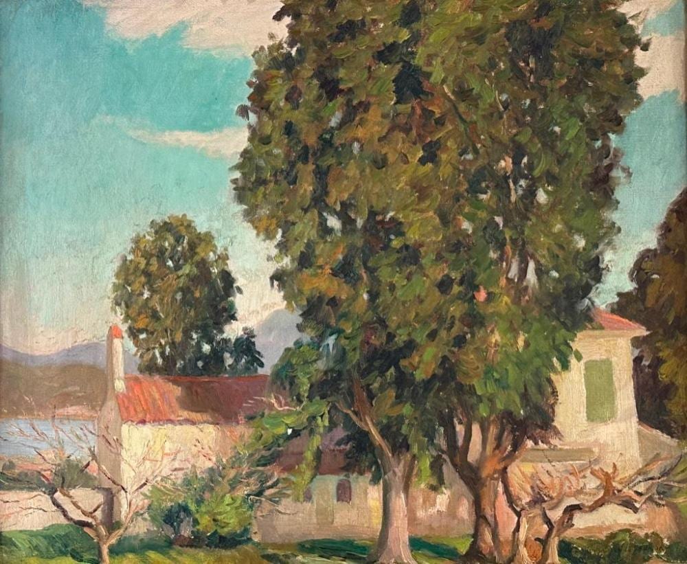 Alexander Warshawsky comparable auction result: alexander warshawsky oil farmhouse