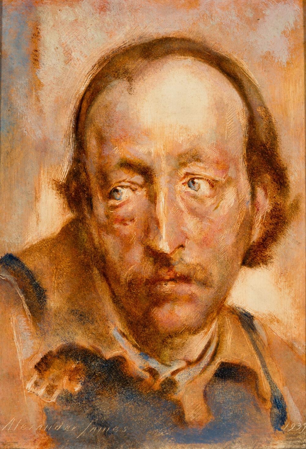 Alexander James comparable auction result: alexander james am 1890 1946 tony s brother 1937 oil on panel framed
