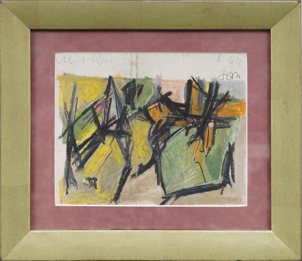 Leon Wall comparable auction result: leon wall 1916 1980 antique american modernist abstract expressionist framed oil painting