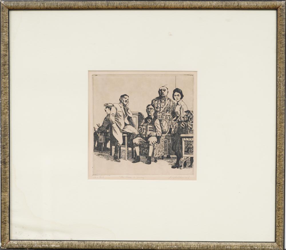 DAVID ITCHKAWICH comparable auction result: david itchkawich b 1937 vintage signed figurative framed etching print