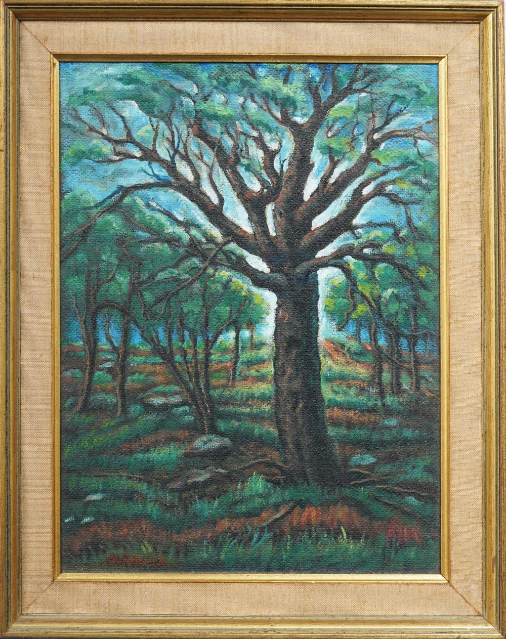 Maurice Kish comparable auction result: maurice kish 1895 1987 signed 1933 american modernist framed landscape oil painting