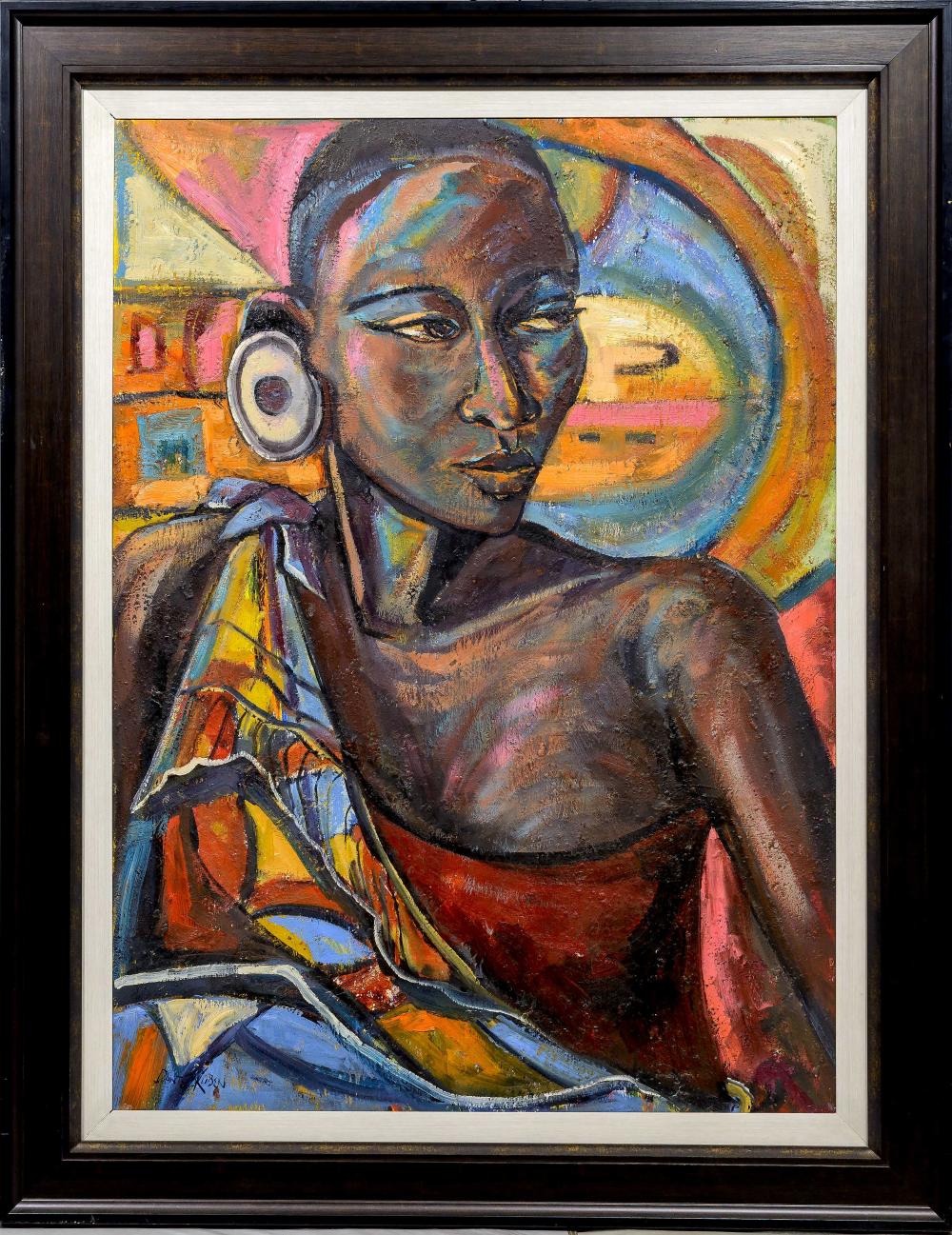 Dante Ruben comparable auction result: dante ruben sa born 1962 oil african maiden signed 110 x 80