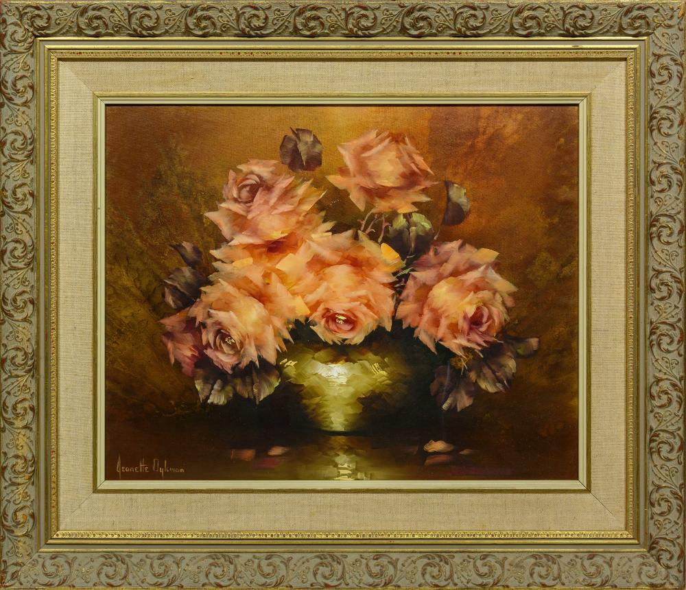 Jeanette Dykman comparable auction result: jeanette dykman sa born 1938 oil still life roses in a vase signed 40 x 50