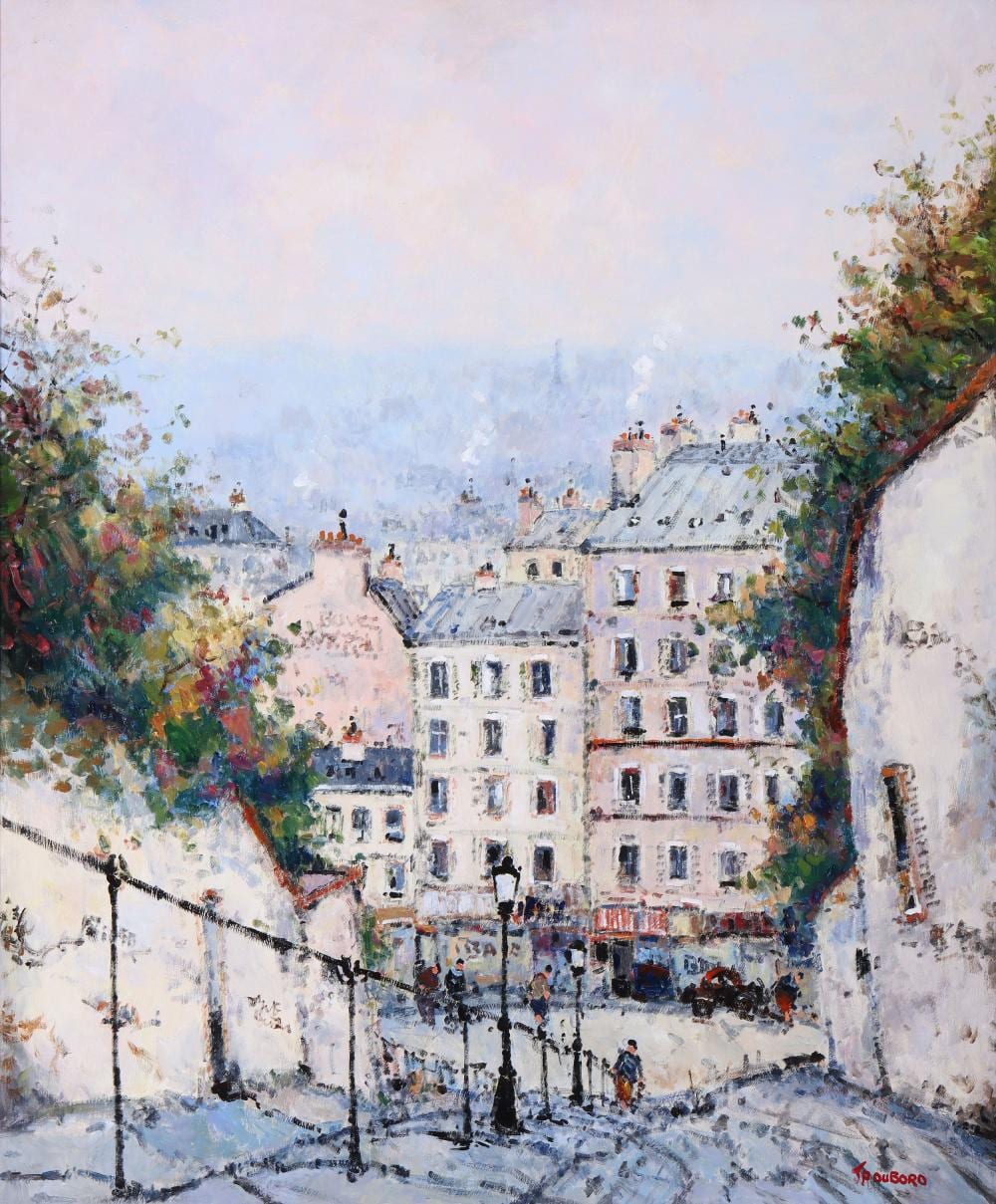 Jean Pierre Dubord comparable auction result: jean pierre dubord french b 1949 les escaliers a montmartre oil on canvas