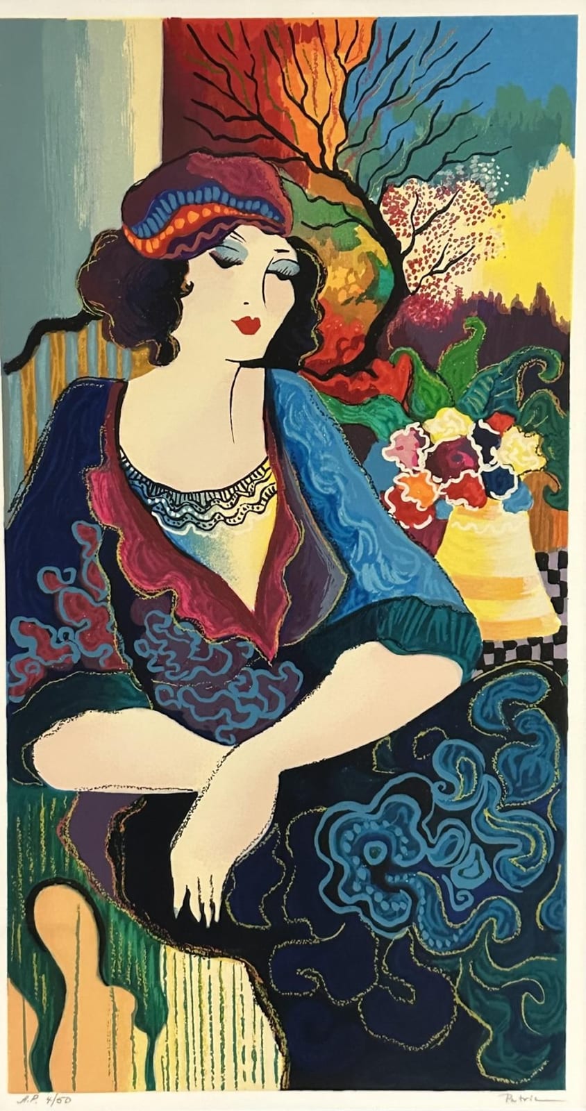 patricia govezensky lady in blue dress serigraph · Neely Auction · 2025-03-23 Patricia Govenzensky comparable auction result: patricia govezensky lady in blue dress serigraph