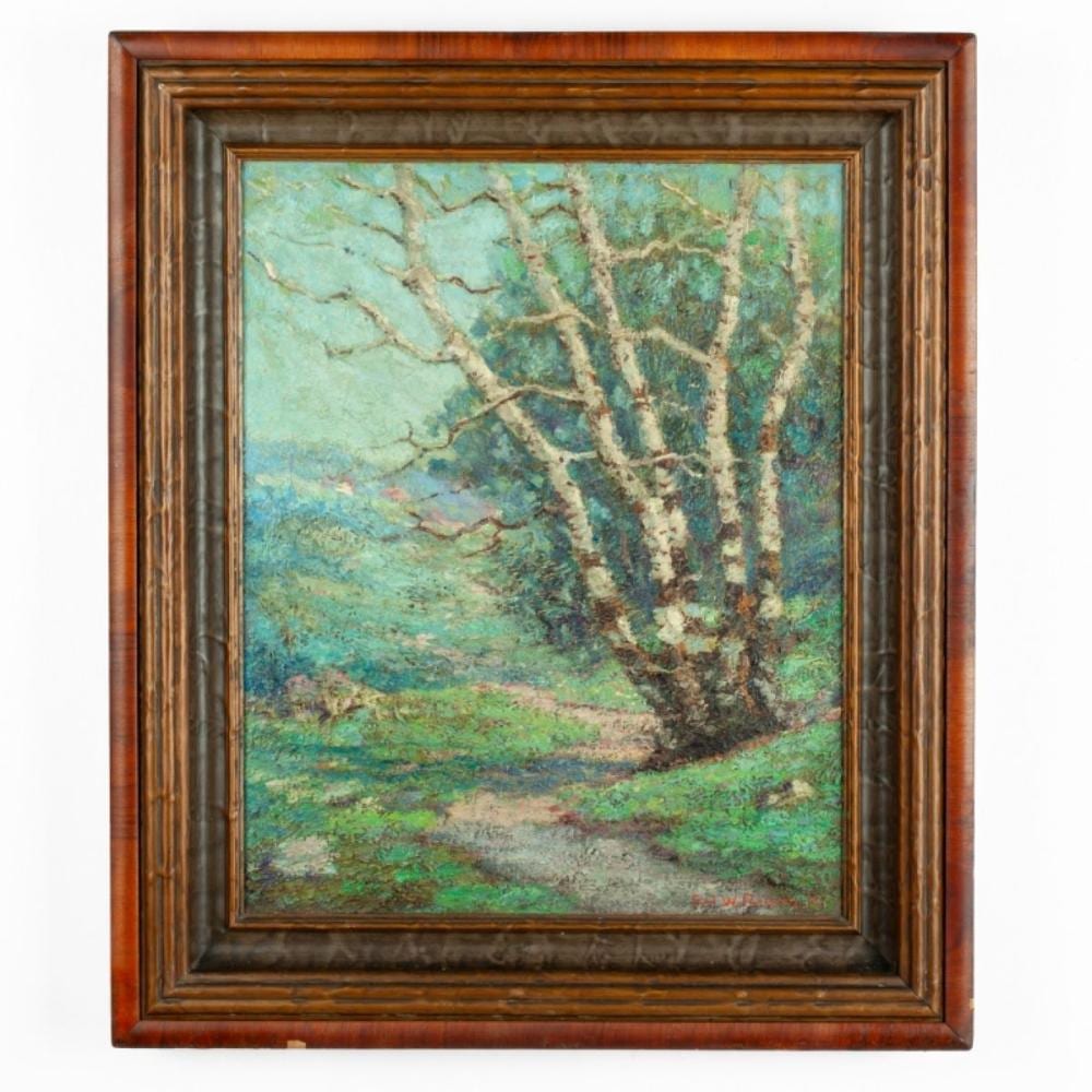 Carl Wendell Rawson comparable auction result: carl wendell rawson birch trees oil on canvas