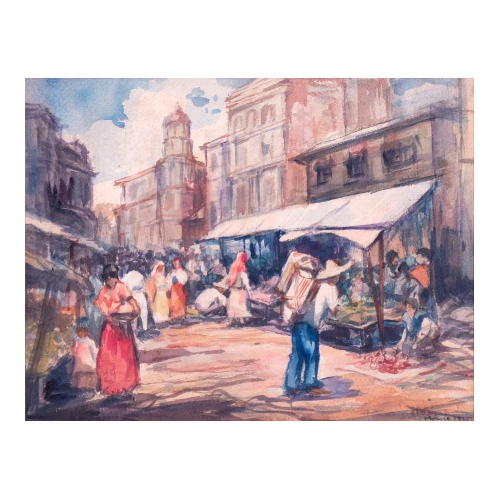 Dominador Castañeda comparable auction result: dominador casta eda 1904 1967 market scene