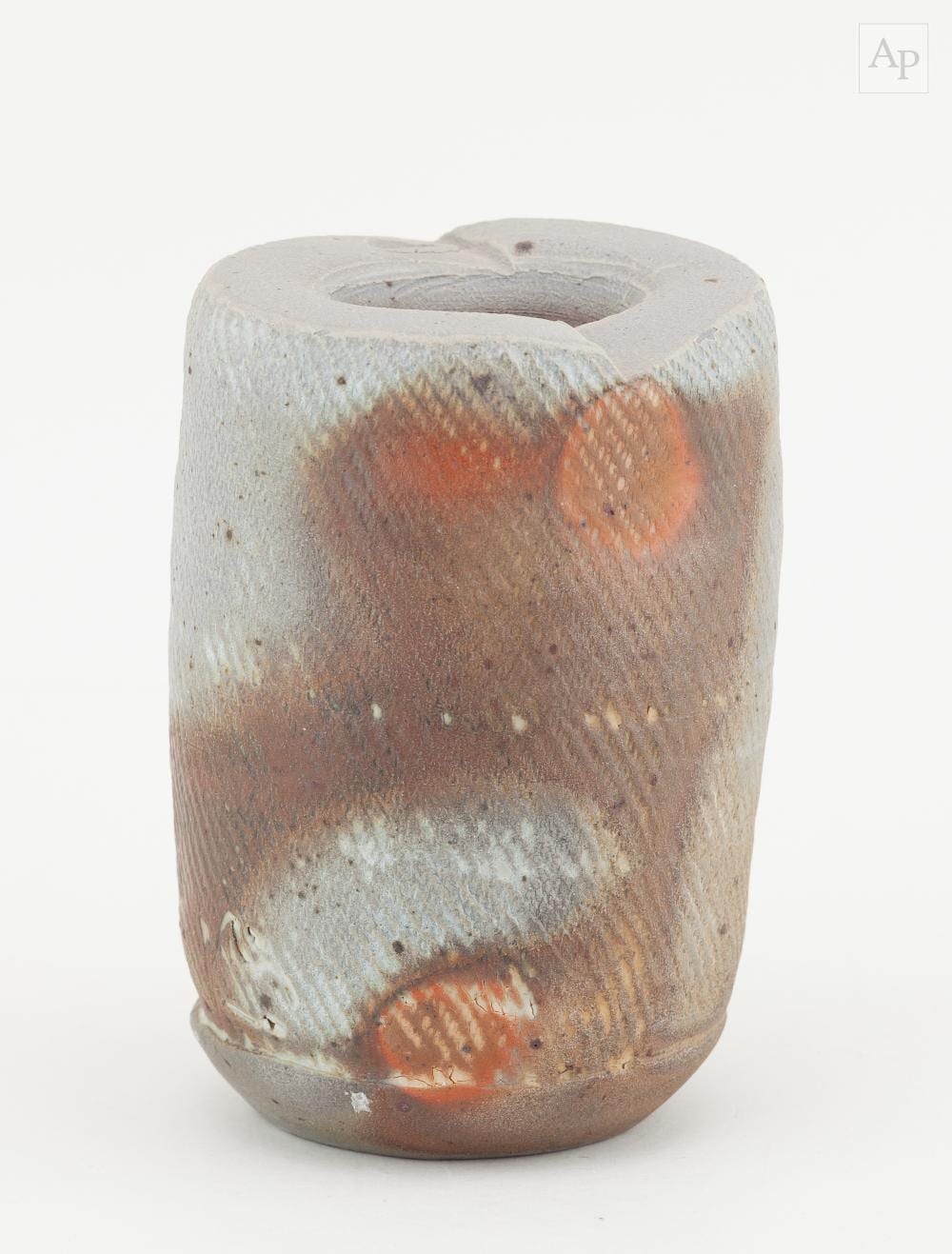 Eric Astoul comparable auction result: eric astoul born 1954 for la borne a wood fired stoneware pot with stepped and pierced rim and lightly impressed decoration incised mark height 14 5cm