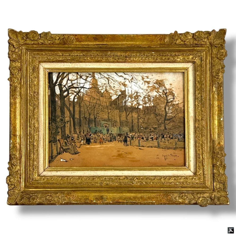 Francis Garat comparable auction result: francis garat watercolor paris scene