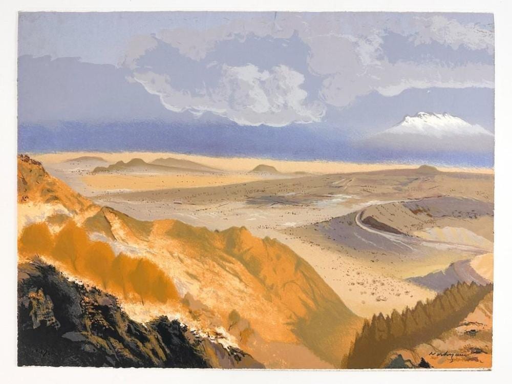 Luis Nishizawa comparable auction result: luis nishizawa 1918 2014 serigraph on paper desert landscape