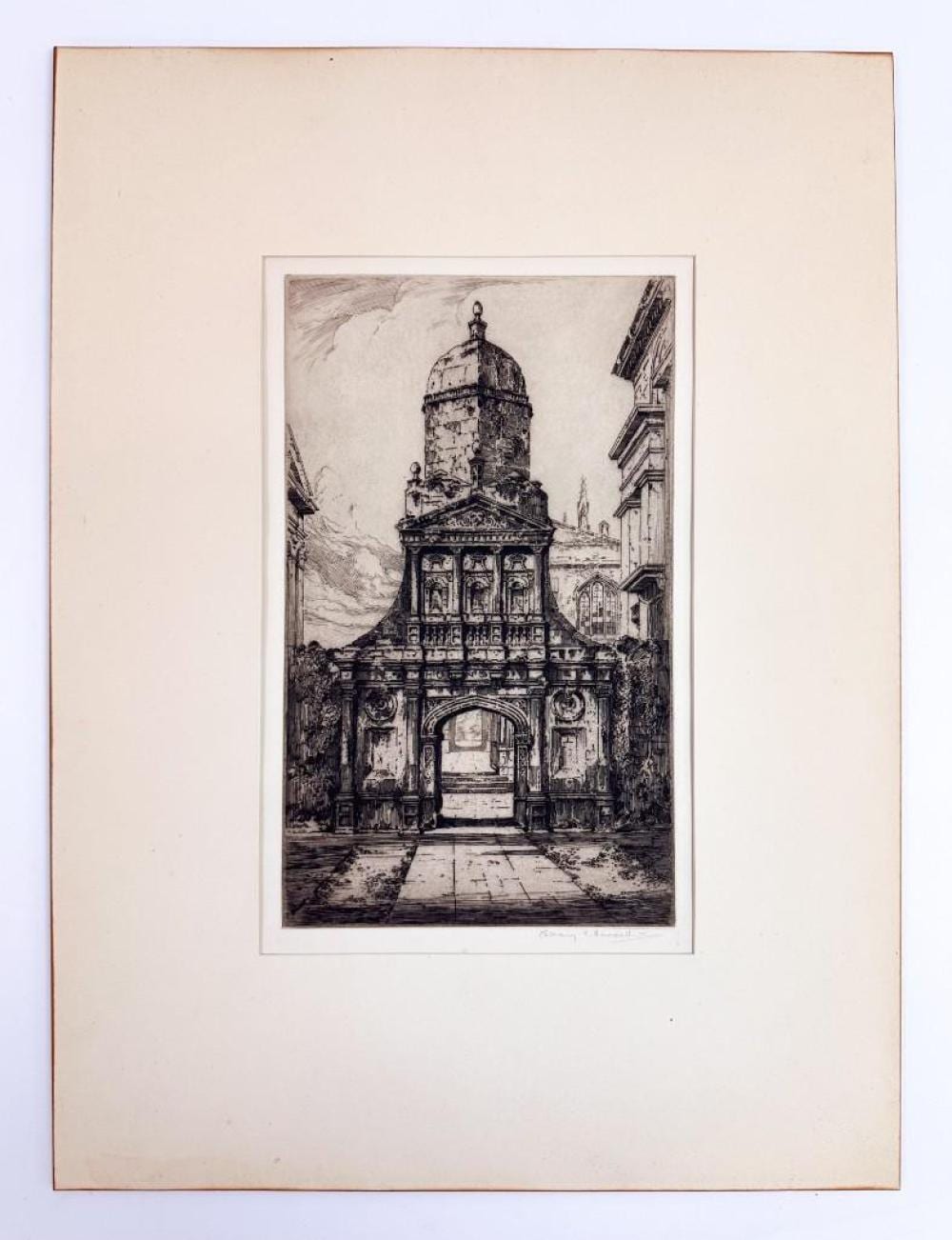 Albany Howarth comparable auction result: albany e howarth 1872 1936 etching and drypoint on paper the gate of honor cambridge
