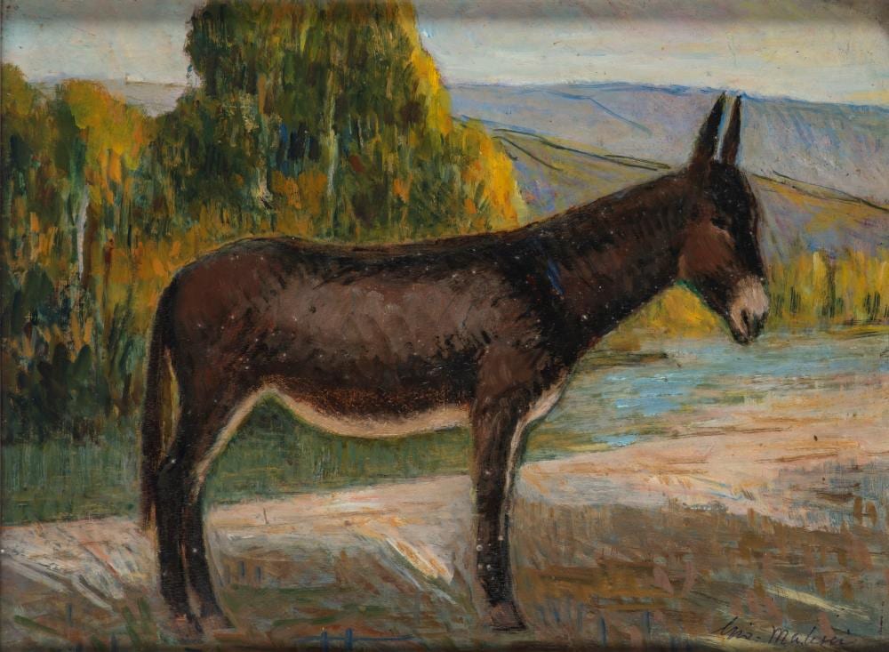 Giovanni Malesci comparable auction result: giovanni malesci vespignano 1884 milano 1969 donkey 1942