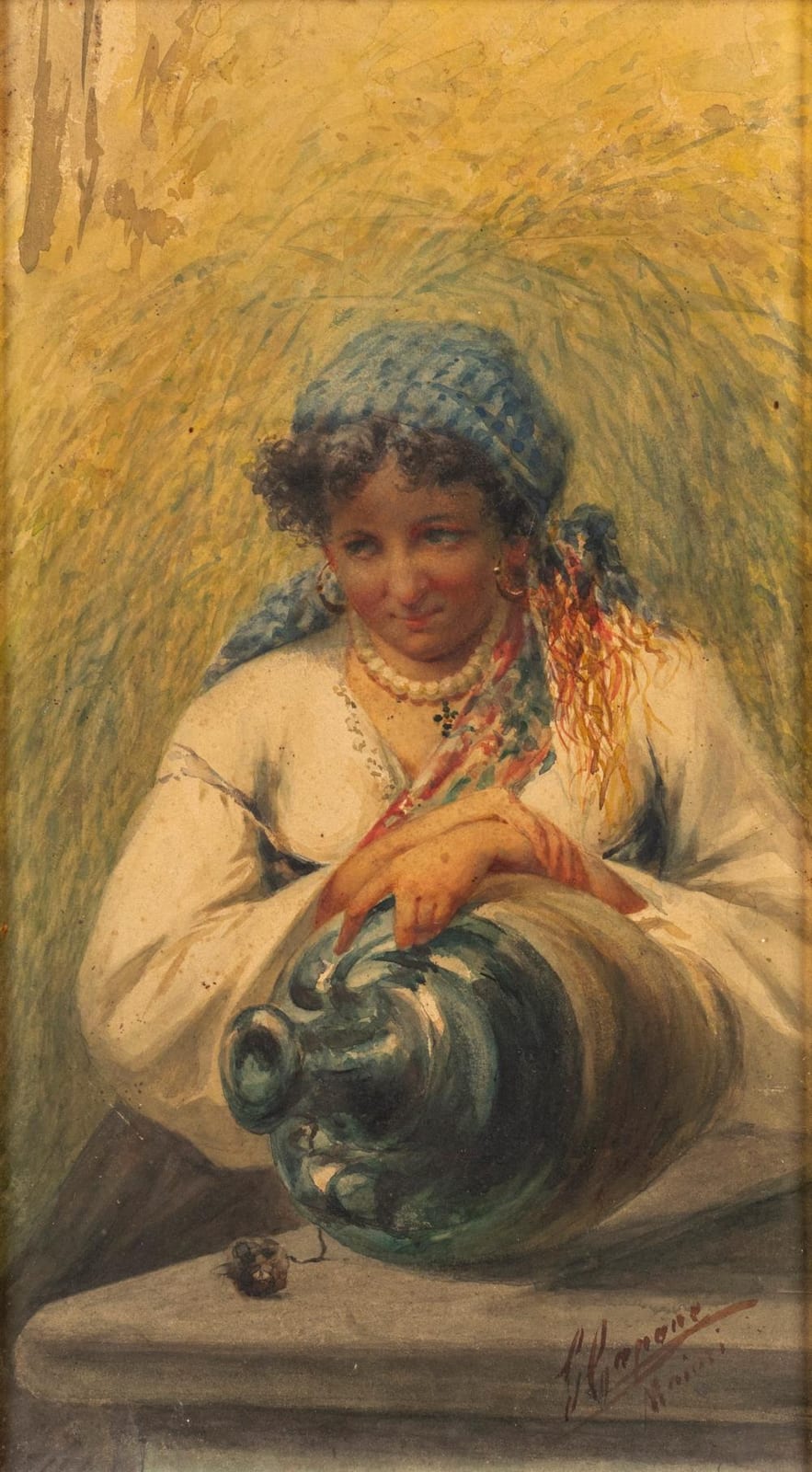 Gaetano Capone comparable auction result: gaetano capone maiori 1845 1924 maiori young woman with jug