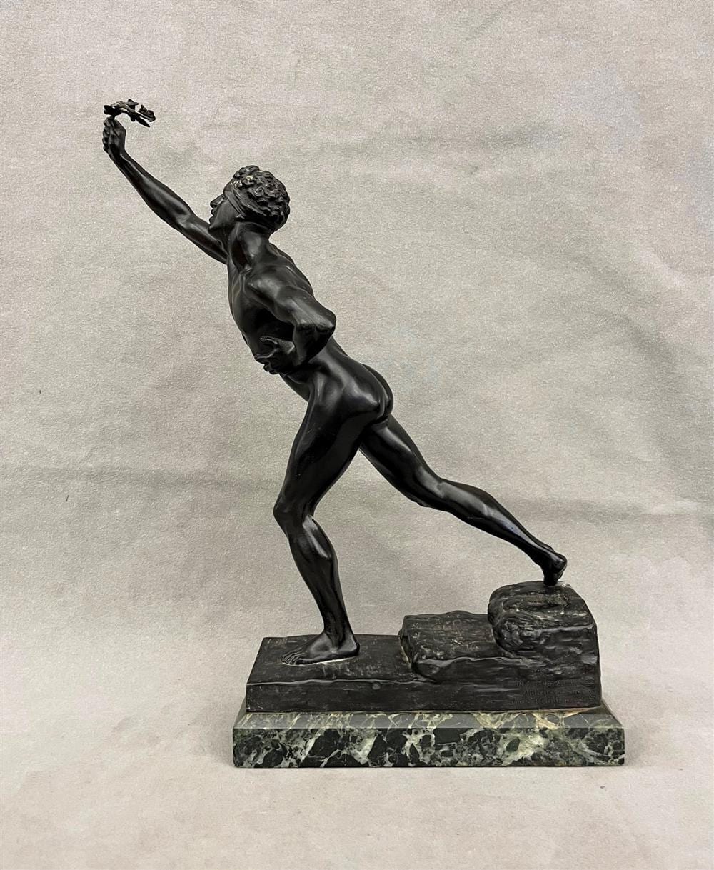 Max Kruse comparable auction result: carl max kruse german 1854 1942 a marathon runner patinated bronze sculpture presented on a marble base