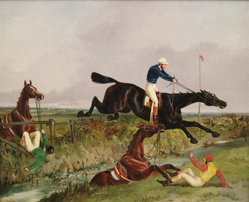 John Dalby comparable auction result: john dalby english 1810 1865 over the ditch oil on board signed framed
