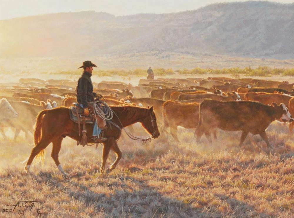 Tim Cox comparable auction result: tim cox b 1957 a dusty dawn 2012