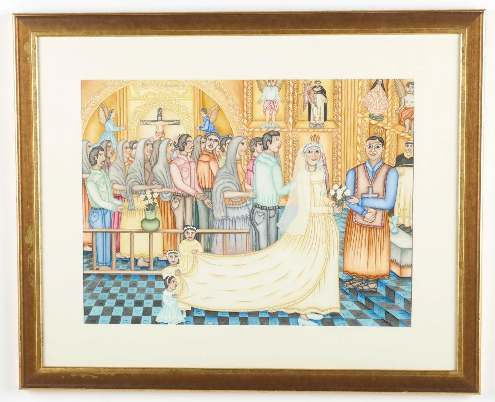 Felipe Morales comparable auction result: felipe morales mexican mexico wedding dated 1995
