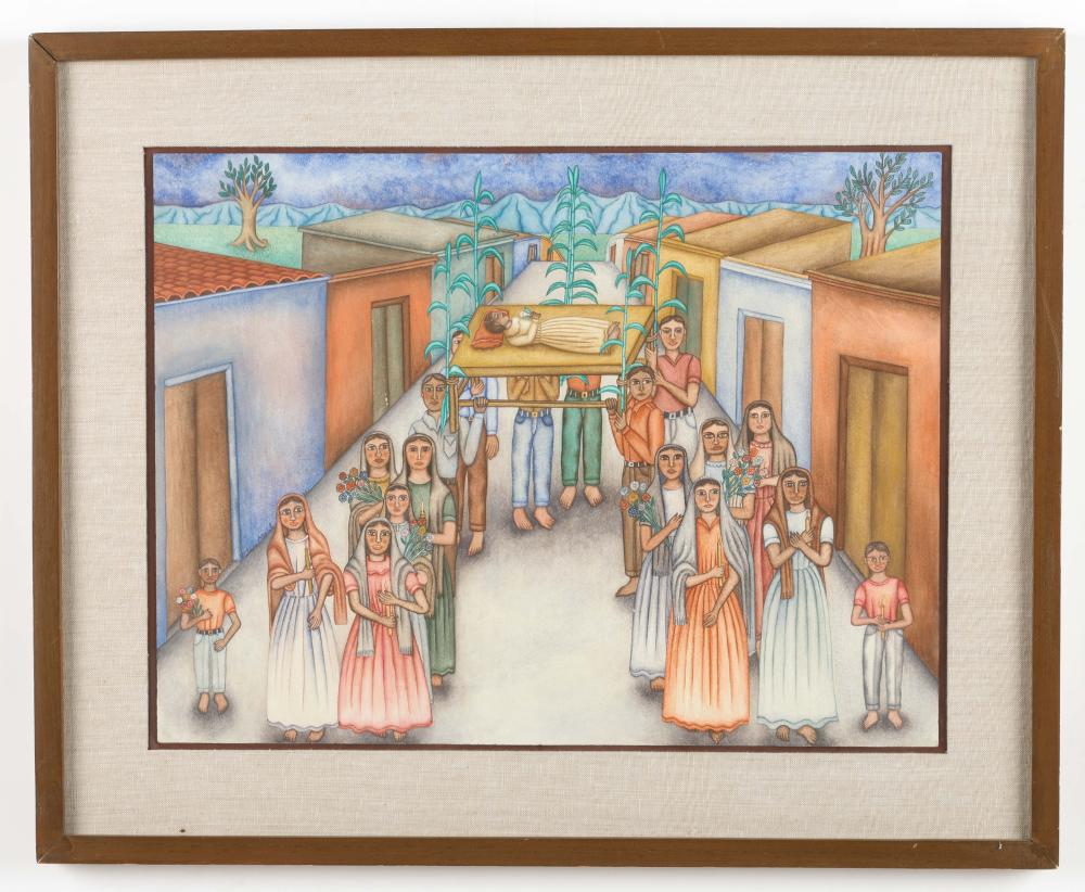 Felipe Morales comparable auction result: felipe morales mexican mexico procession dated 1985