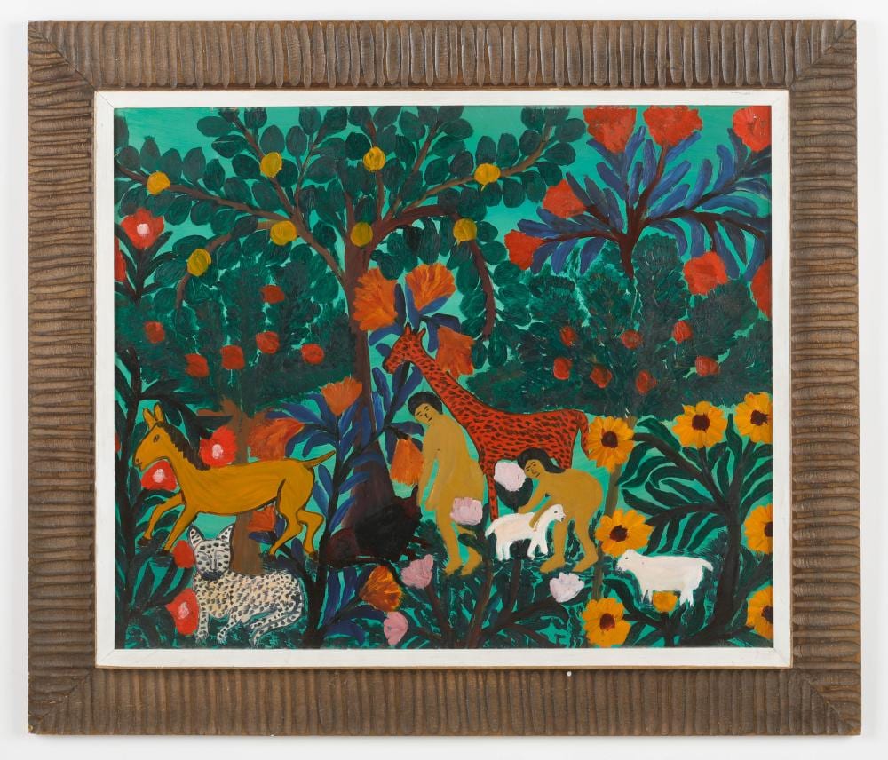 joseph jean laurent haitian haiti adam and eve 1960 s · Material Culture · 2025-03-31 Jean-Laurent Joseph comparable auction result: joseph jean laurent haitian haiti adam and eve 1960 s