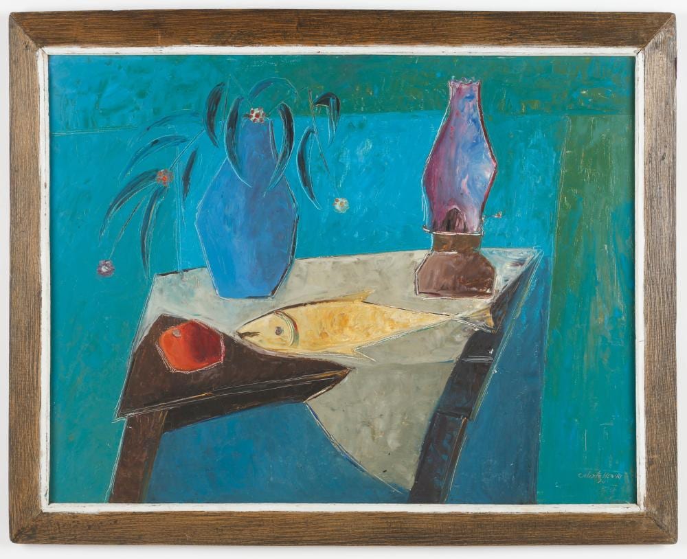Henri Calixte comparable auction result: henri calixte haitian haiti still life dated 1970