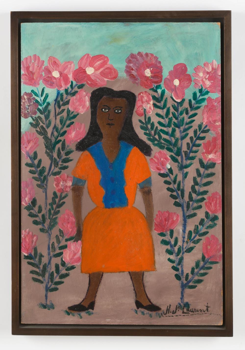 joseph jean laurent haitian haiti standing by giant flowers · Material Culture · 2025-03-31 Jean-Laurent Joseph comparable auction result: joseph jean laurent haitian haiti standing by giant flowers